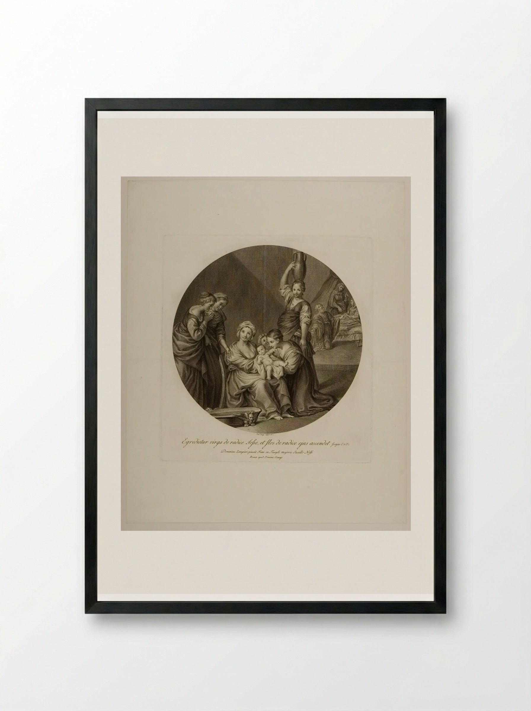 Birth of the Virgin - Domenico Cunego - Framed Print Black