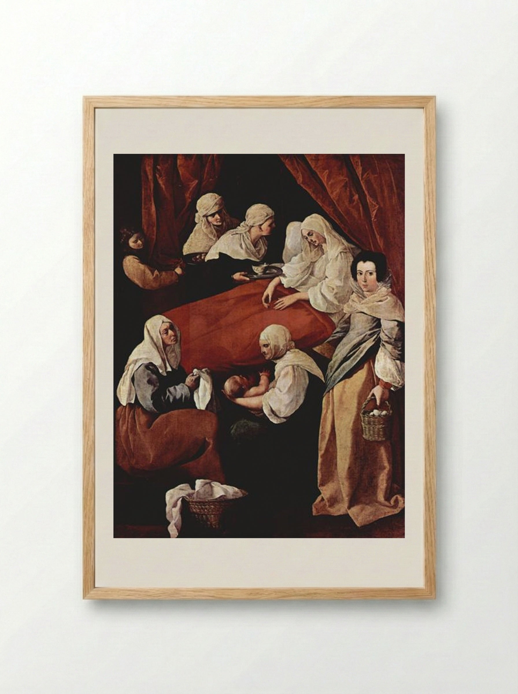 Birth of the Virgin - Francisco de Zurbarán - Framed Print Wood