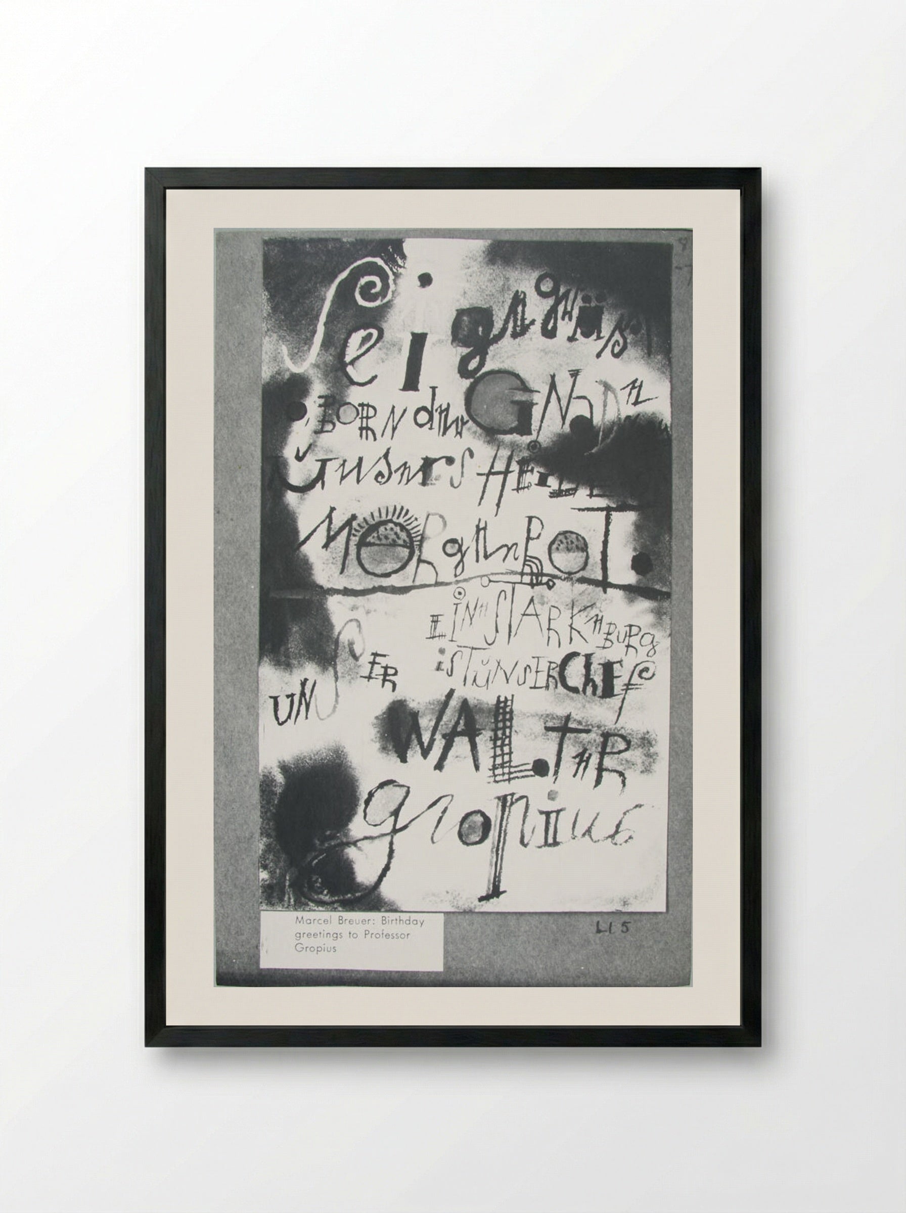 Birthday Greetings to Walter Gropius - Marcel Breuer - Framed Print Black