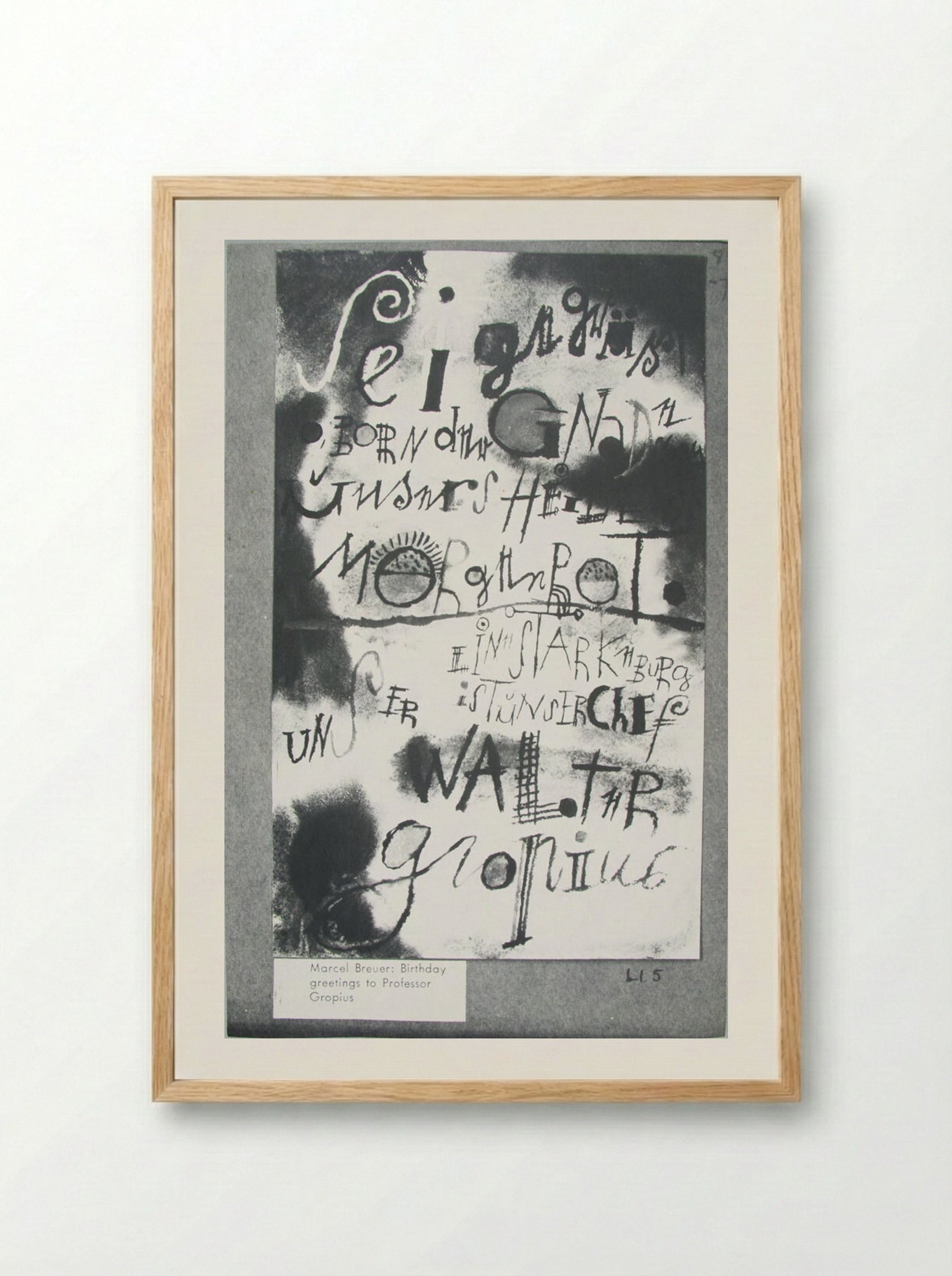 Birthday Greetings to Walter Gropius - Marcel Breuer - Framed Print Wood