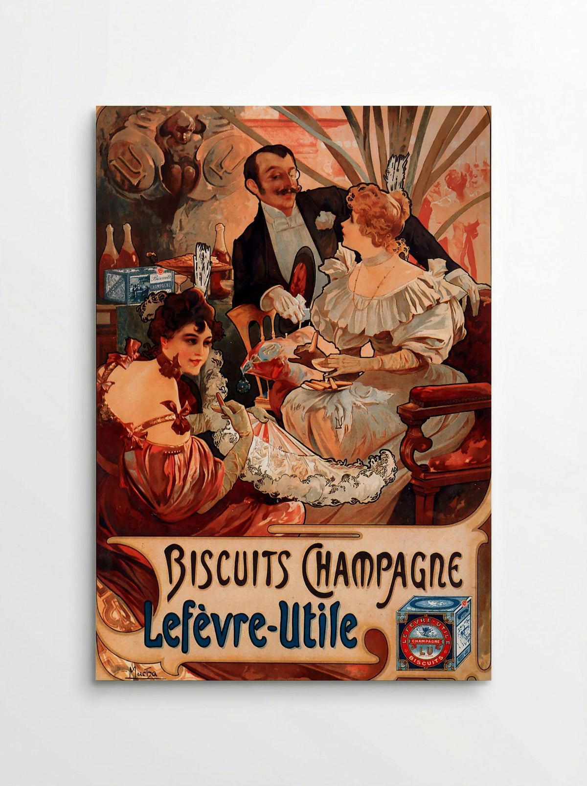 Biscuits Champagne Lefèvre-Utile - Alphonse Mucha - Poster