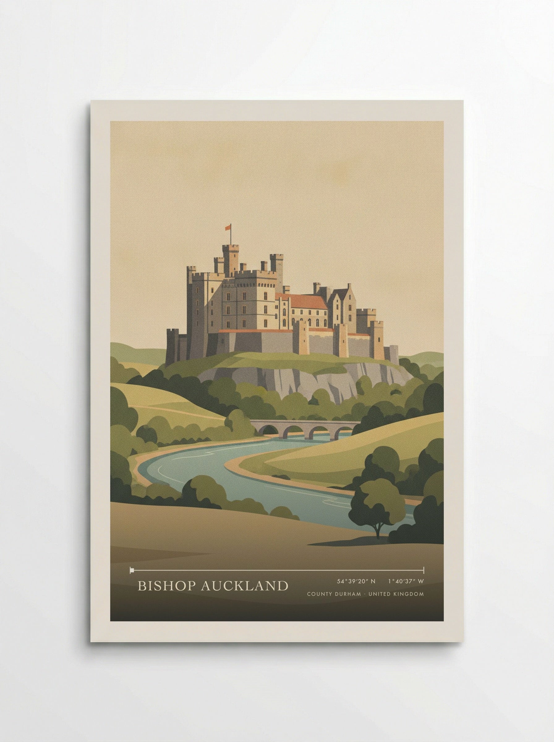 Bishop Auckland County Durham United Kingdom Travel Poster - Poster