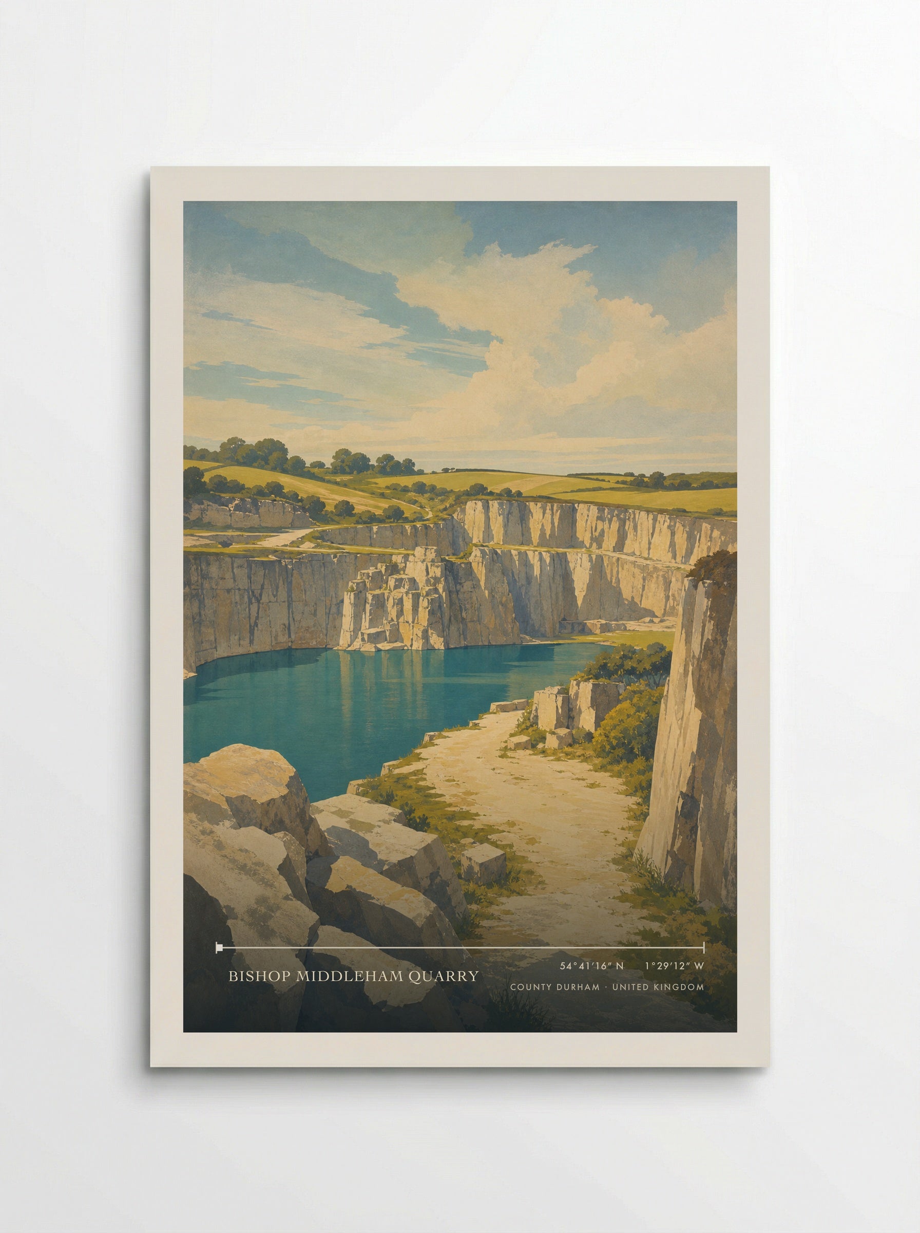Bishop Middleham Quarry County Durham United Kingdom Travel Poster - Poster