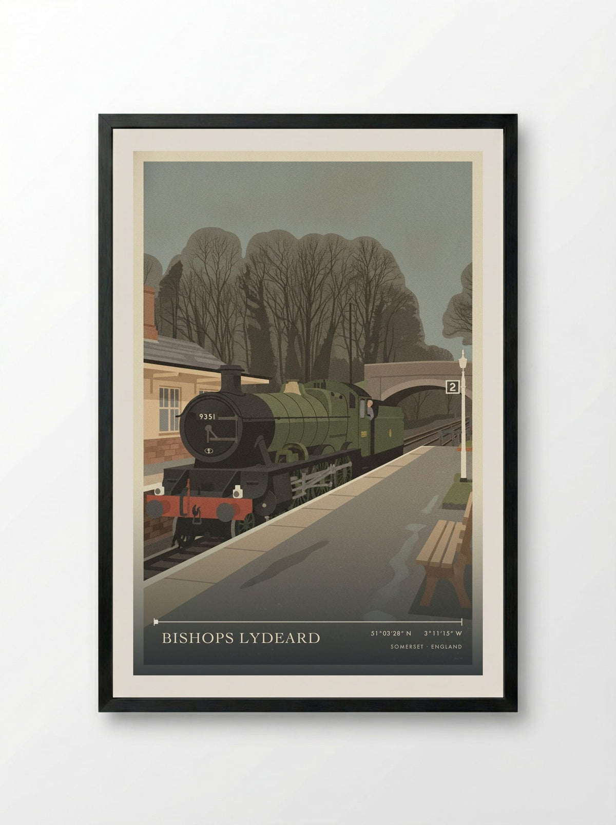 Bishops Lydeard Somerset England Travel Poster - Framed Print Black