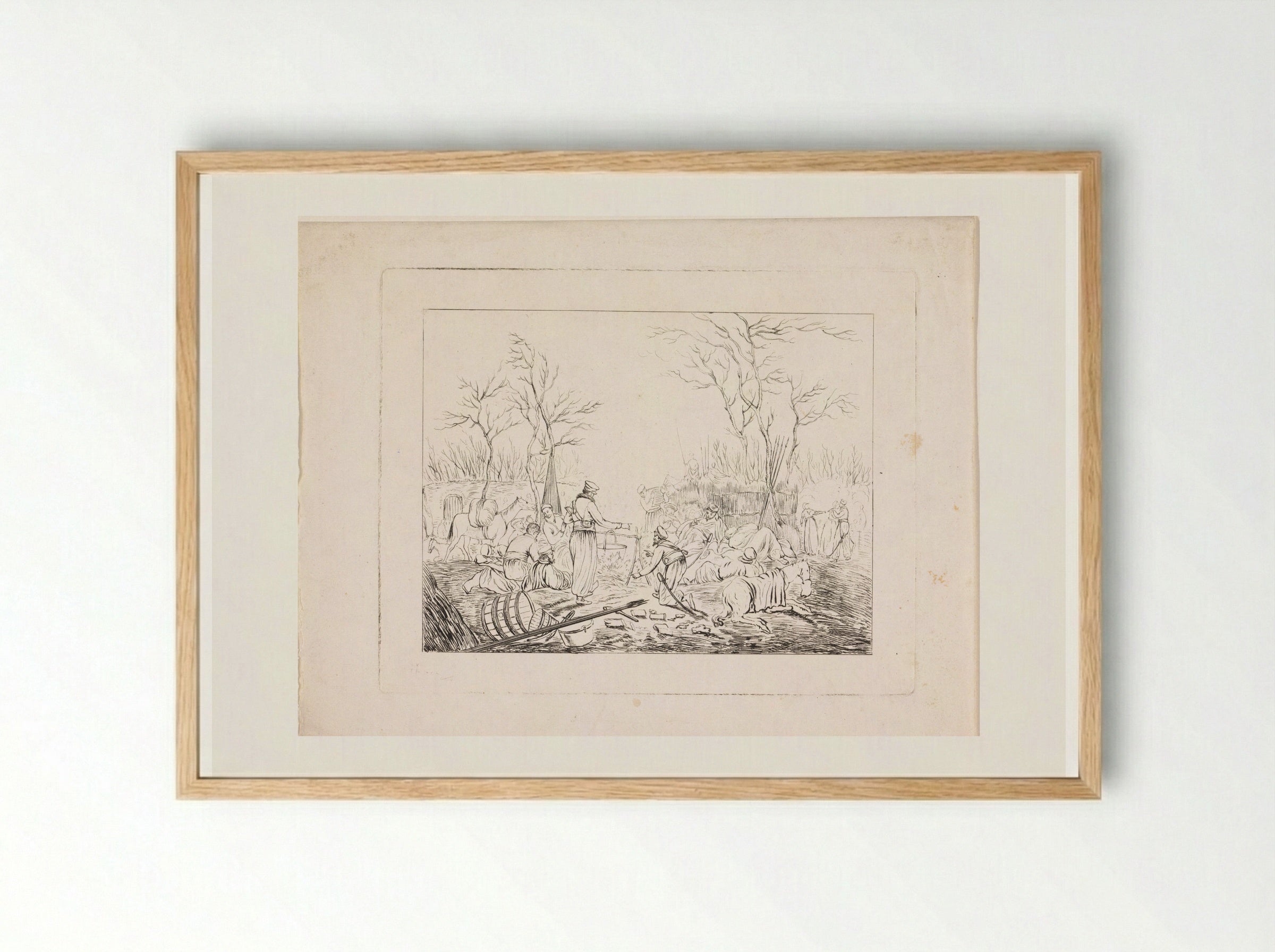 Bivak van kozakken - Pieter Bartholomeusz. Barbiers - Framed Print Wood