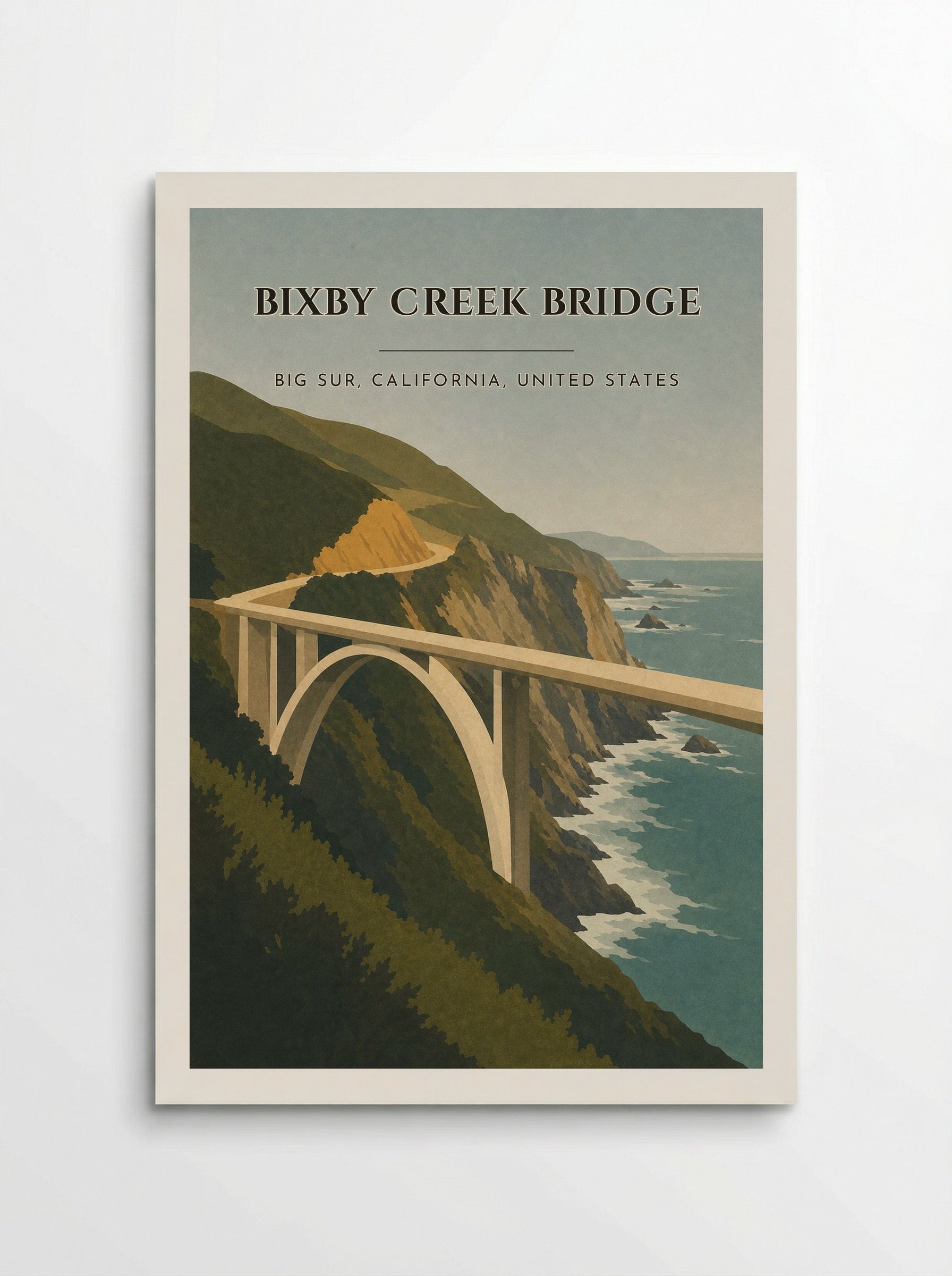 Bixby Creek Bridge Travel Poster Artwork - Poster
