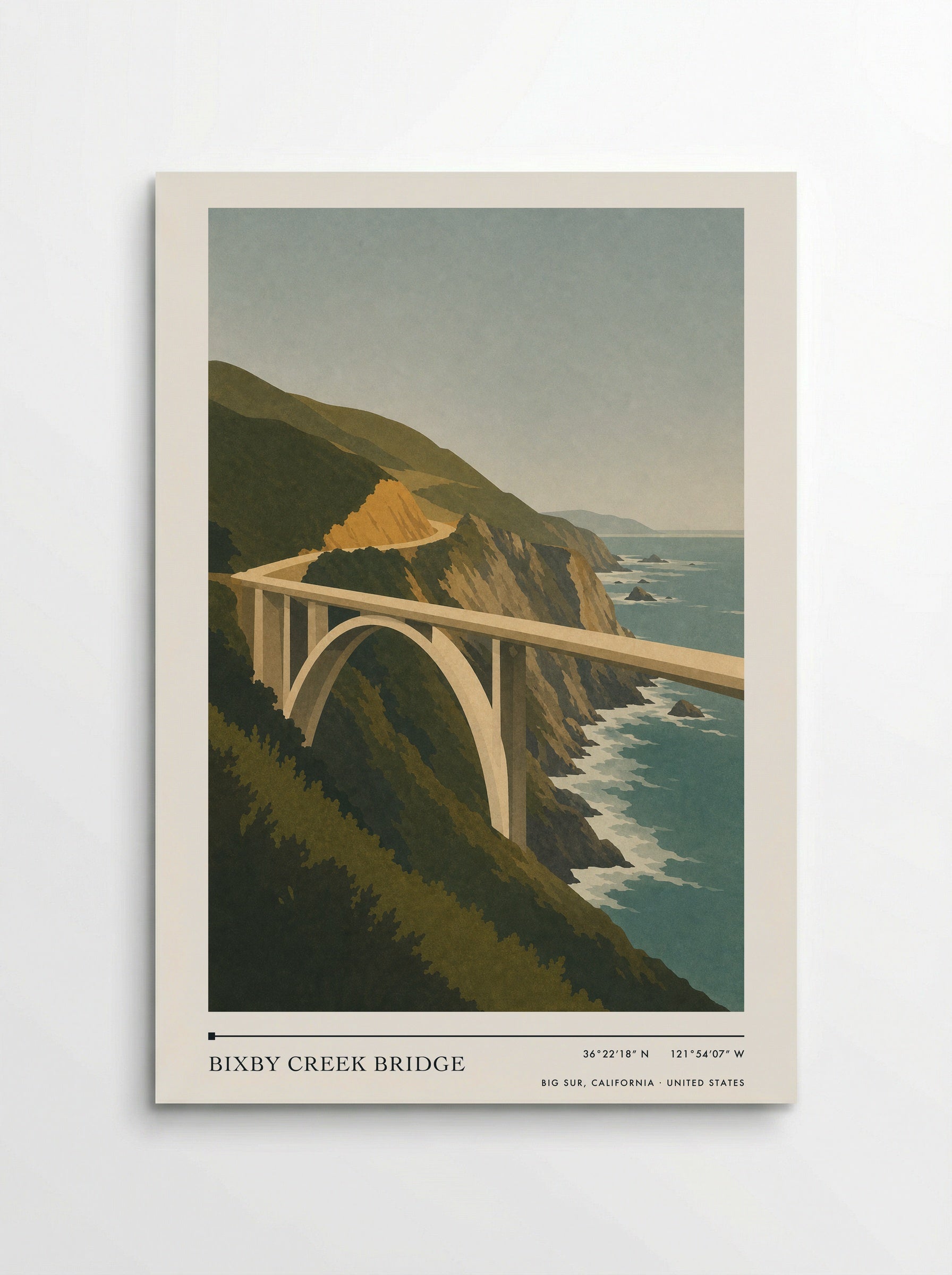 Bixby Creek Bridge Travel Poster Artwork - Poster