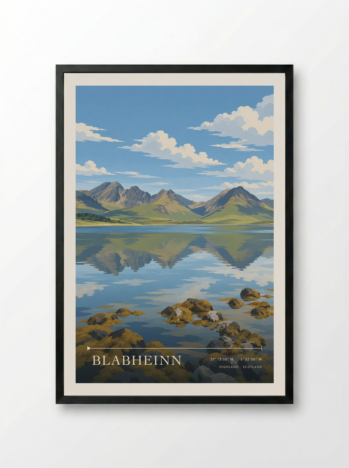 Blabheinn, Highland | Travel Poster - Framed Print Black