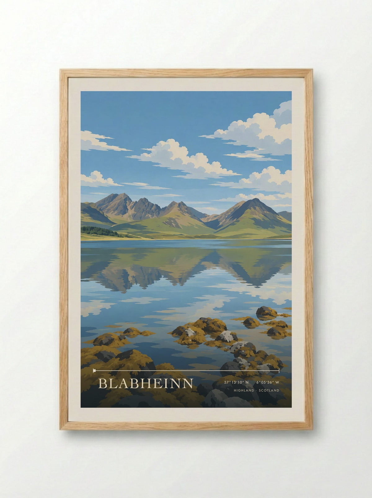 Blabheinn, Highland | Travel Poster - Framed Print Wood