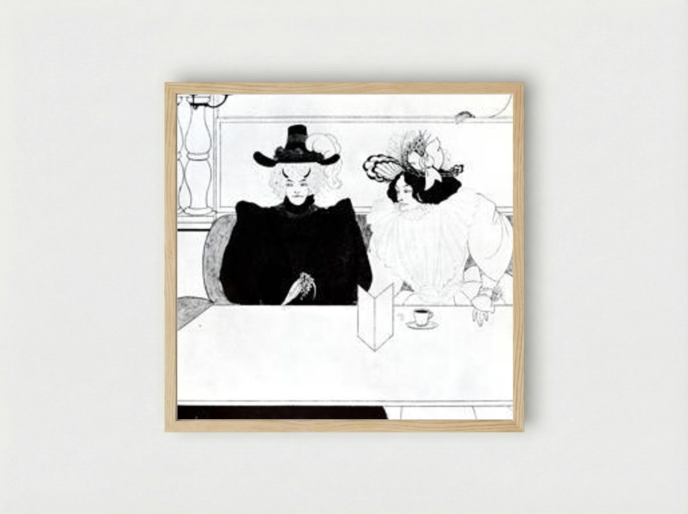 Black Coffee - Aubrey Beardsley - Framed Print Wood