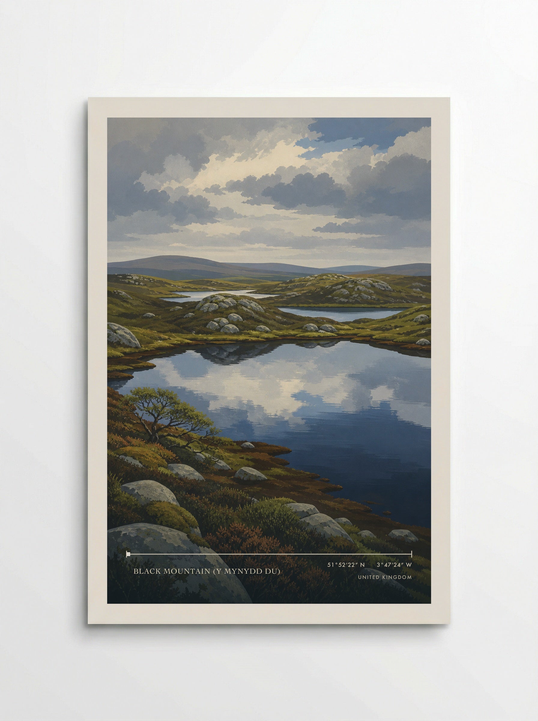 Black Mountain (Y Mynydd Du) United Kingdom Travel Poster - Poster