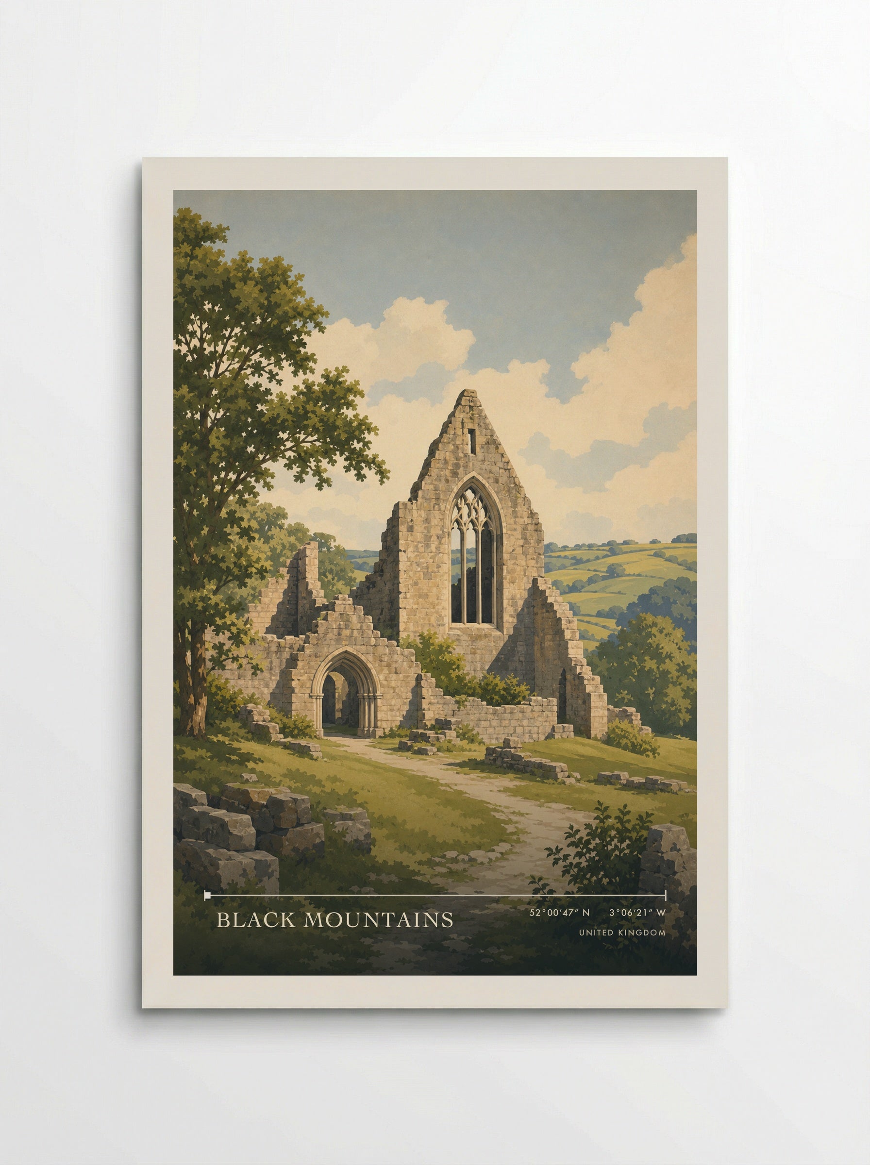 Black Mountains United Kingdom Travel Poster - Poster