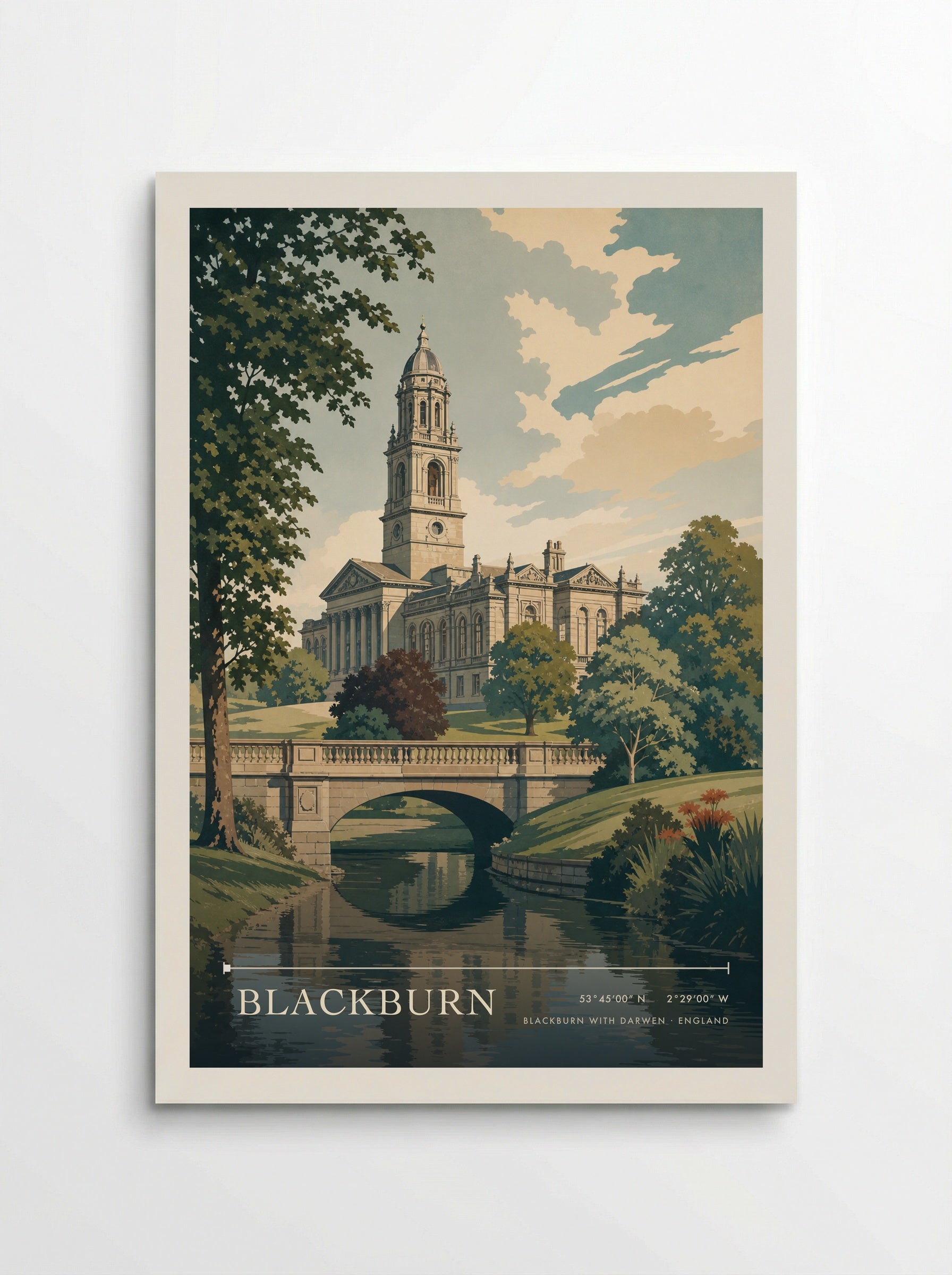 Blackburn Blackburn with Darwen England Travel Poster - Poster