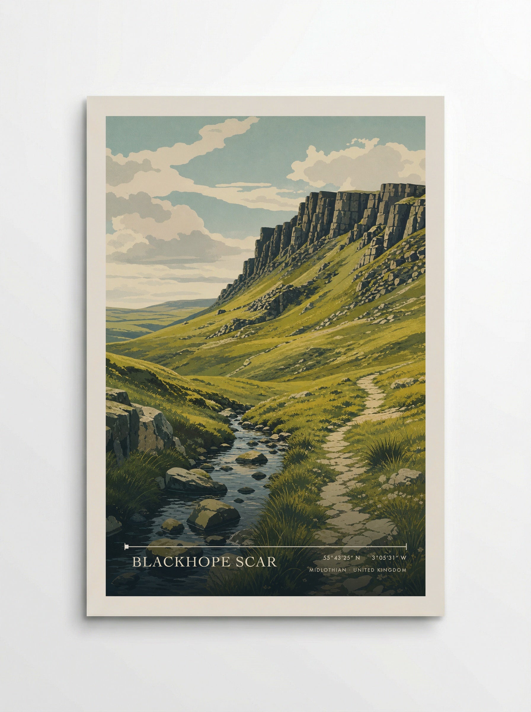 Blackhope Scar Midlothian United Kingdom Travel Poster - Poster