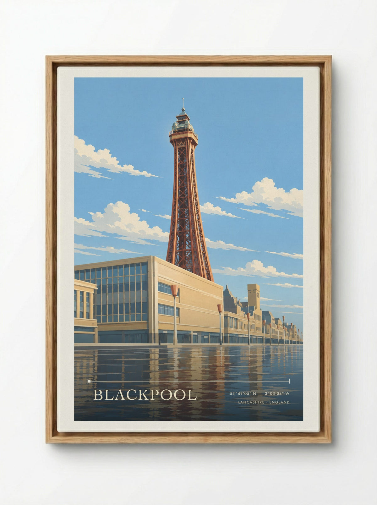 Blackpool Lancashire | Travel Poster - Framed Canvas Wood