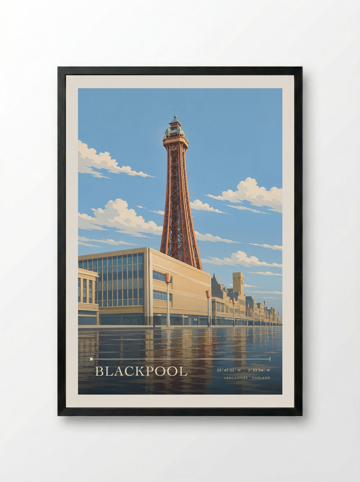 Blackpool Lancashire | Travel Poster - Framed Print Black