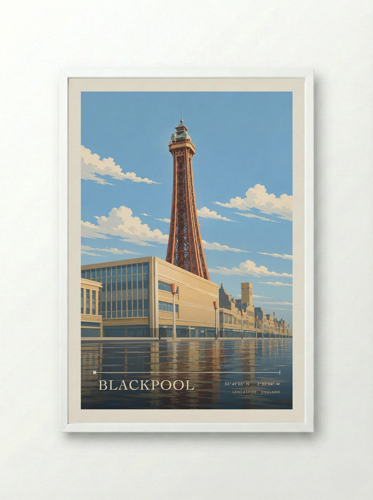 Blackpool Lancashire | Travel Poster - Framed Print White