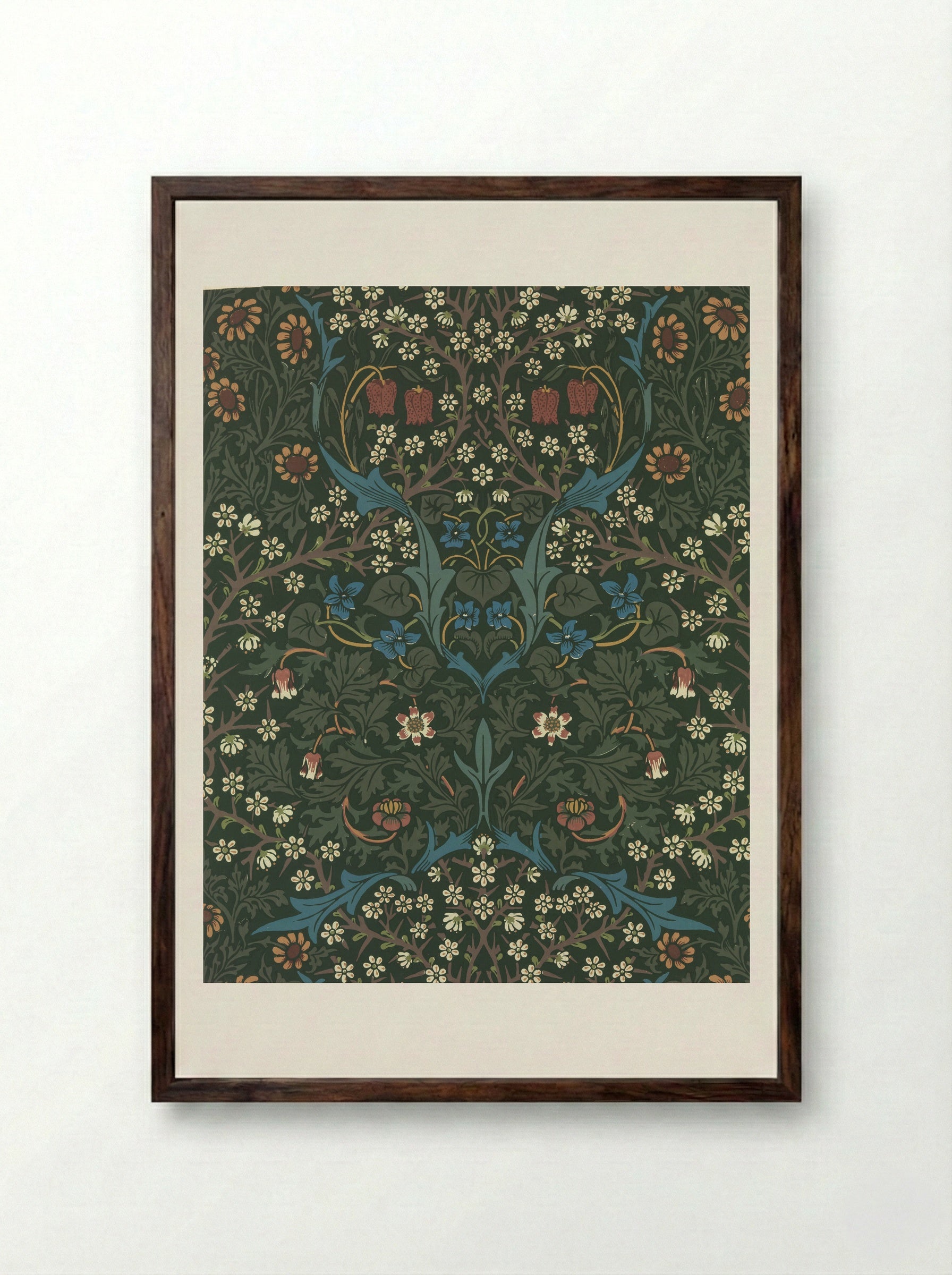 Blackthorn - William Morris - Framed Print Dark Wood