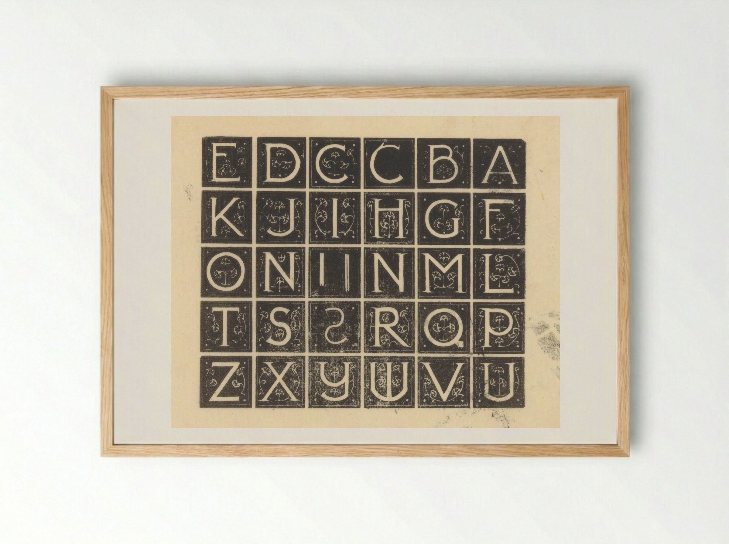 Blad met dertig initialen - Mathieu Lauweriks - Framed Print Wood