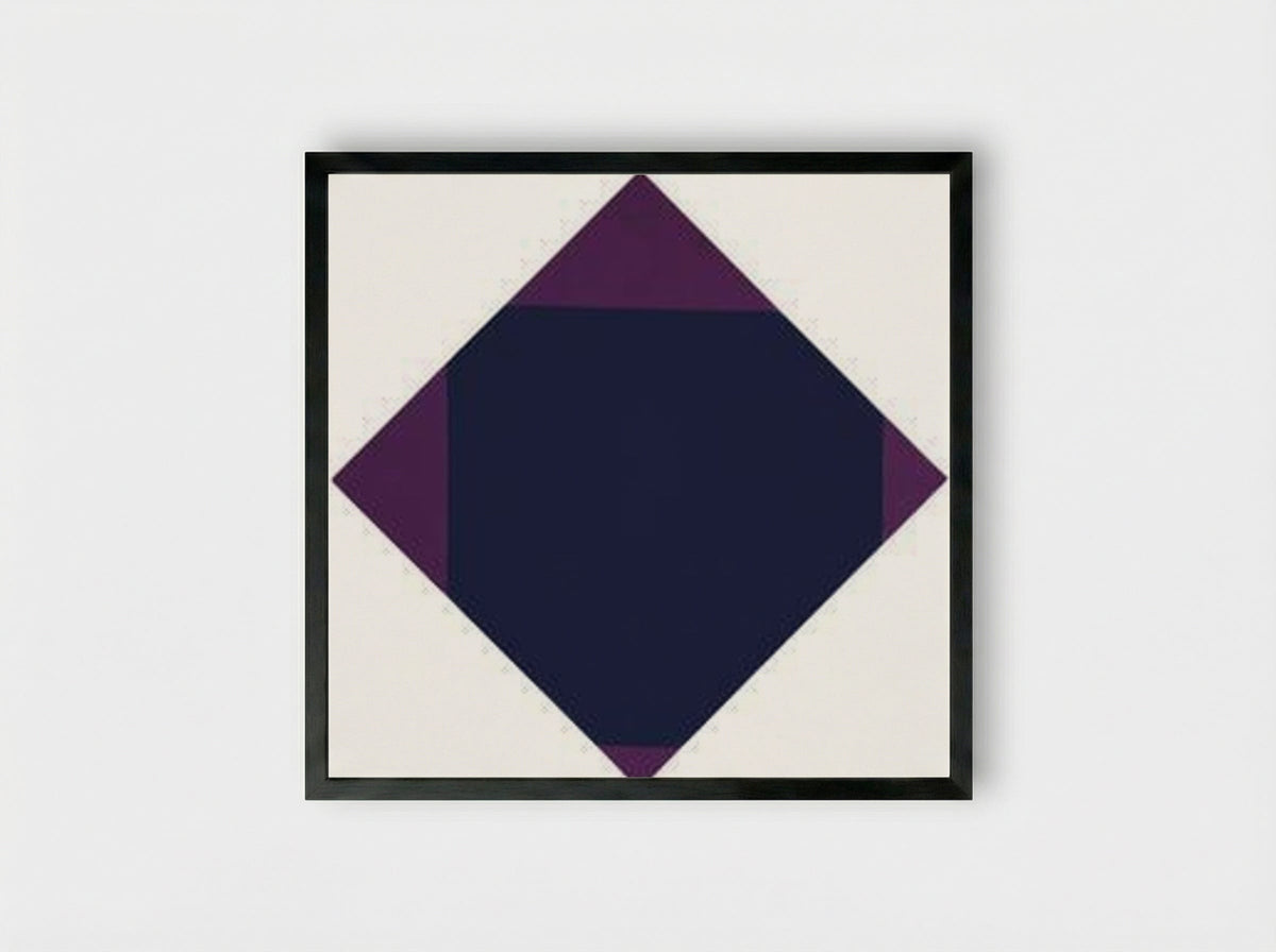 Blau-violettes horizontal-vertikal-quadrat - Max Bill - Framed Print Black