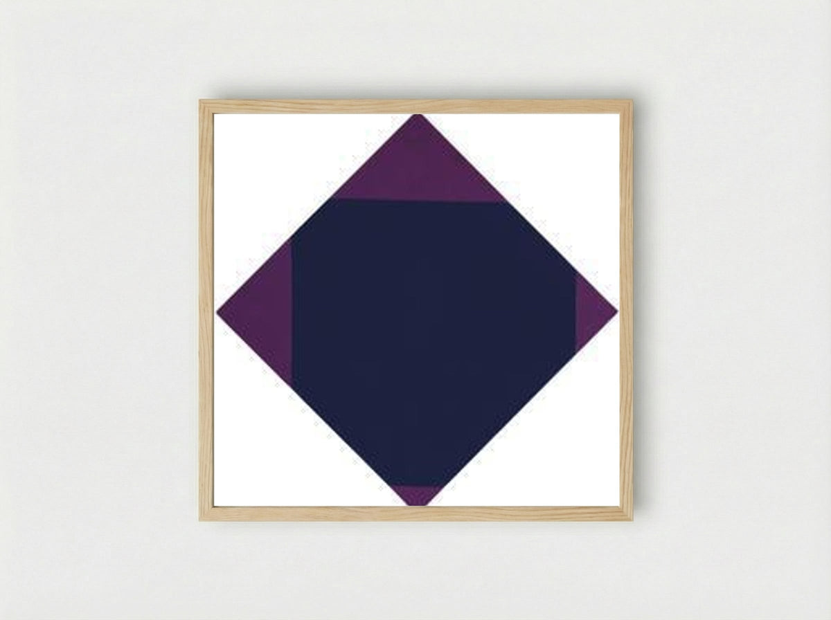 Blau-violettes horizontal-vertikal-quadrat - Max Bill - Framed Print Wood