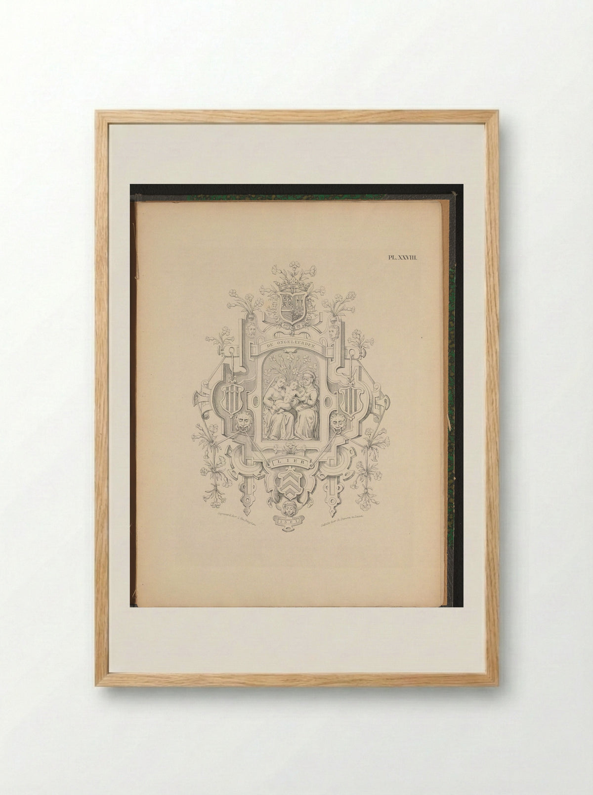Blazoen van De Jennettebloeme (Lier) - L. van Peteghem - Framed Print Wood