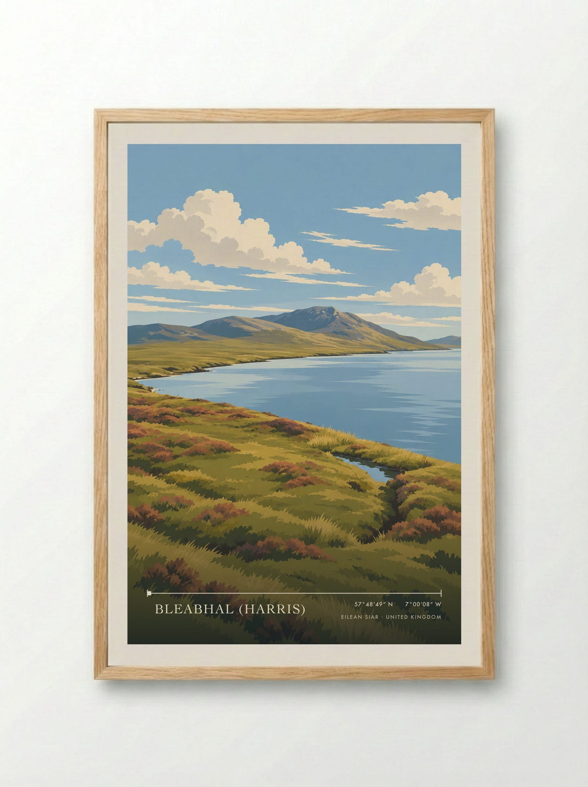 Bleabhal (Harris), Eilean Siar | Travel Poster - Framed Print Wood