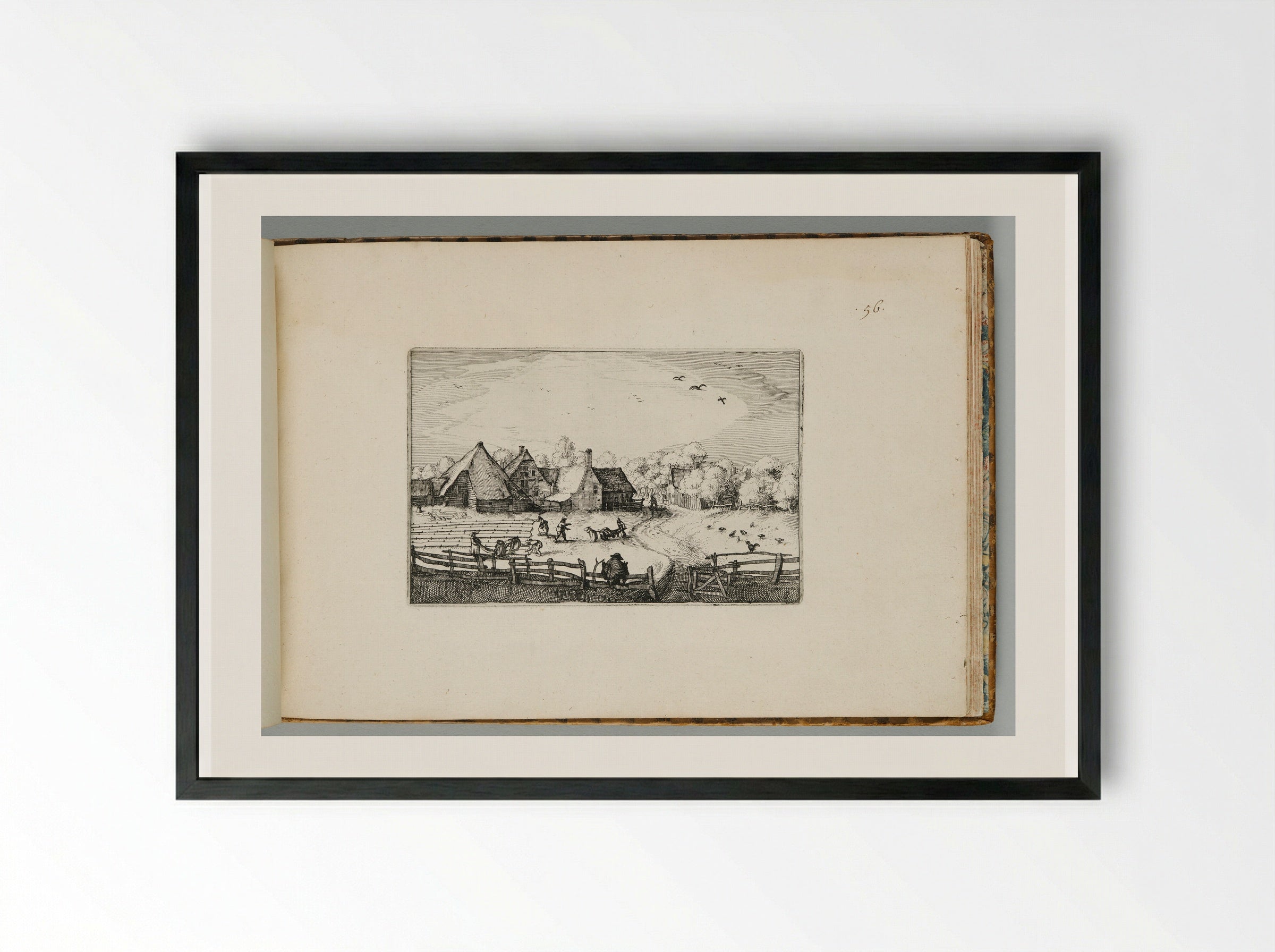 Bleaching-Fields near the Haarlemmer Hout - Claes Jansz. Visscher - Framed Print Black