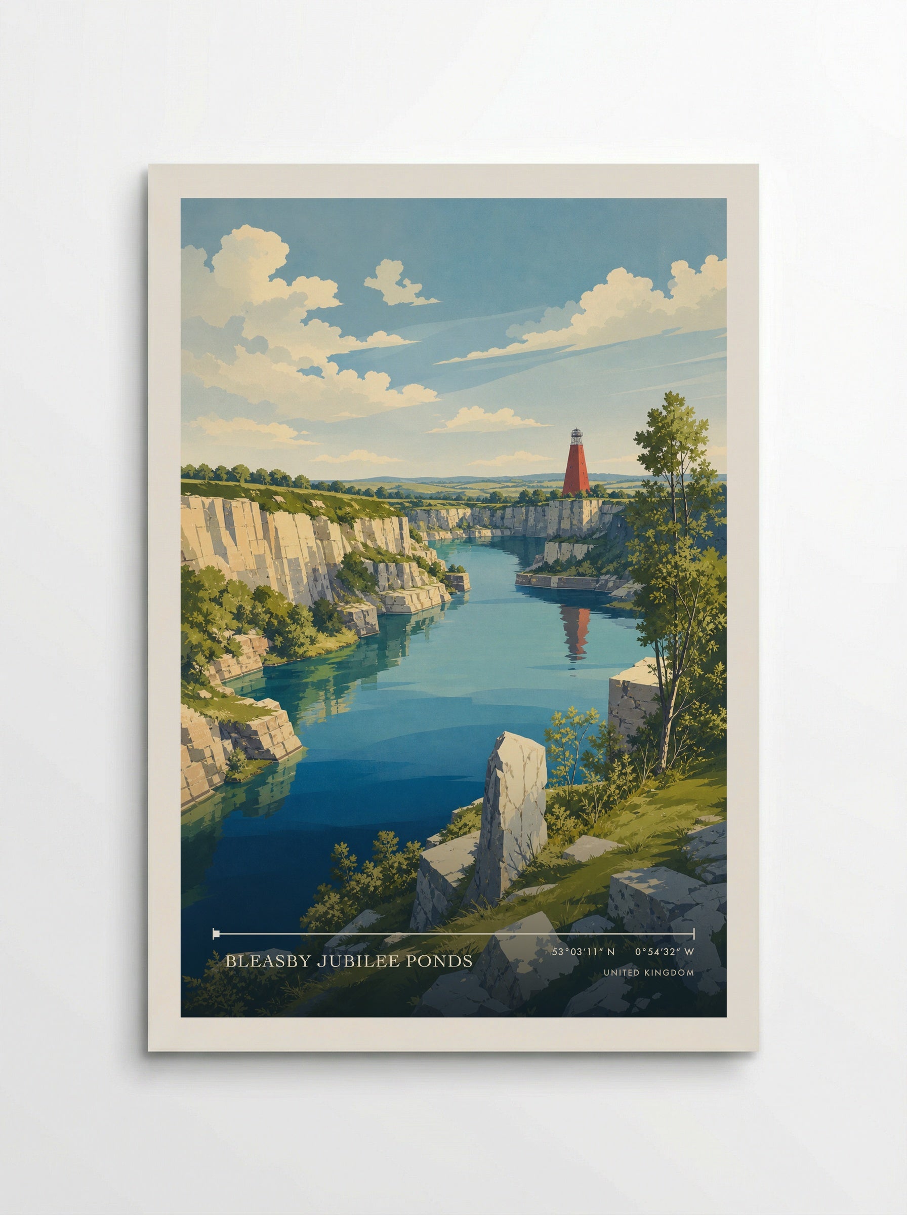 Bleasby Jubilee Ponds United Kingdom Travel Poster - Poster