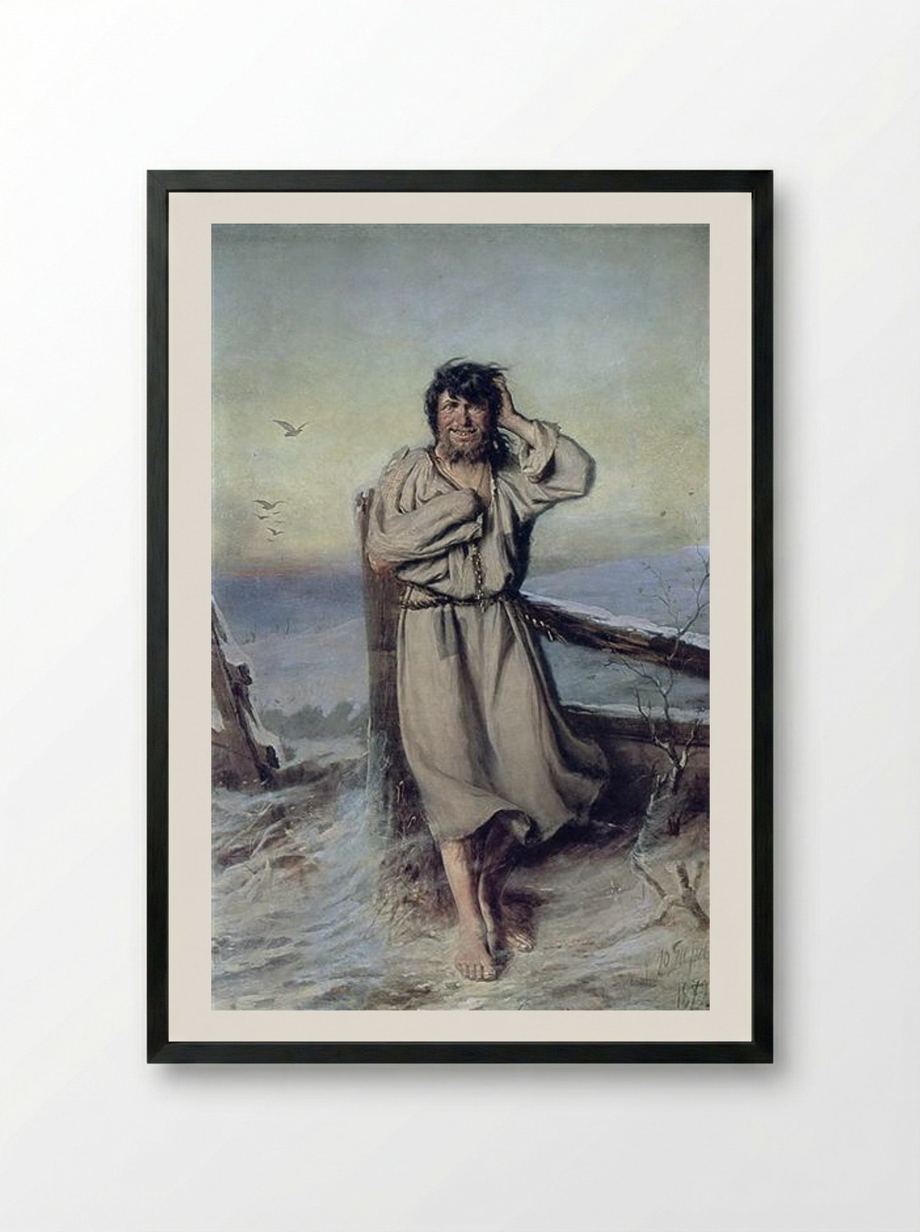 Blessed One - Vasily Perov - Framed Print Black