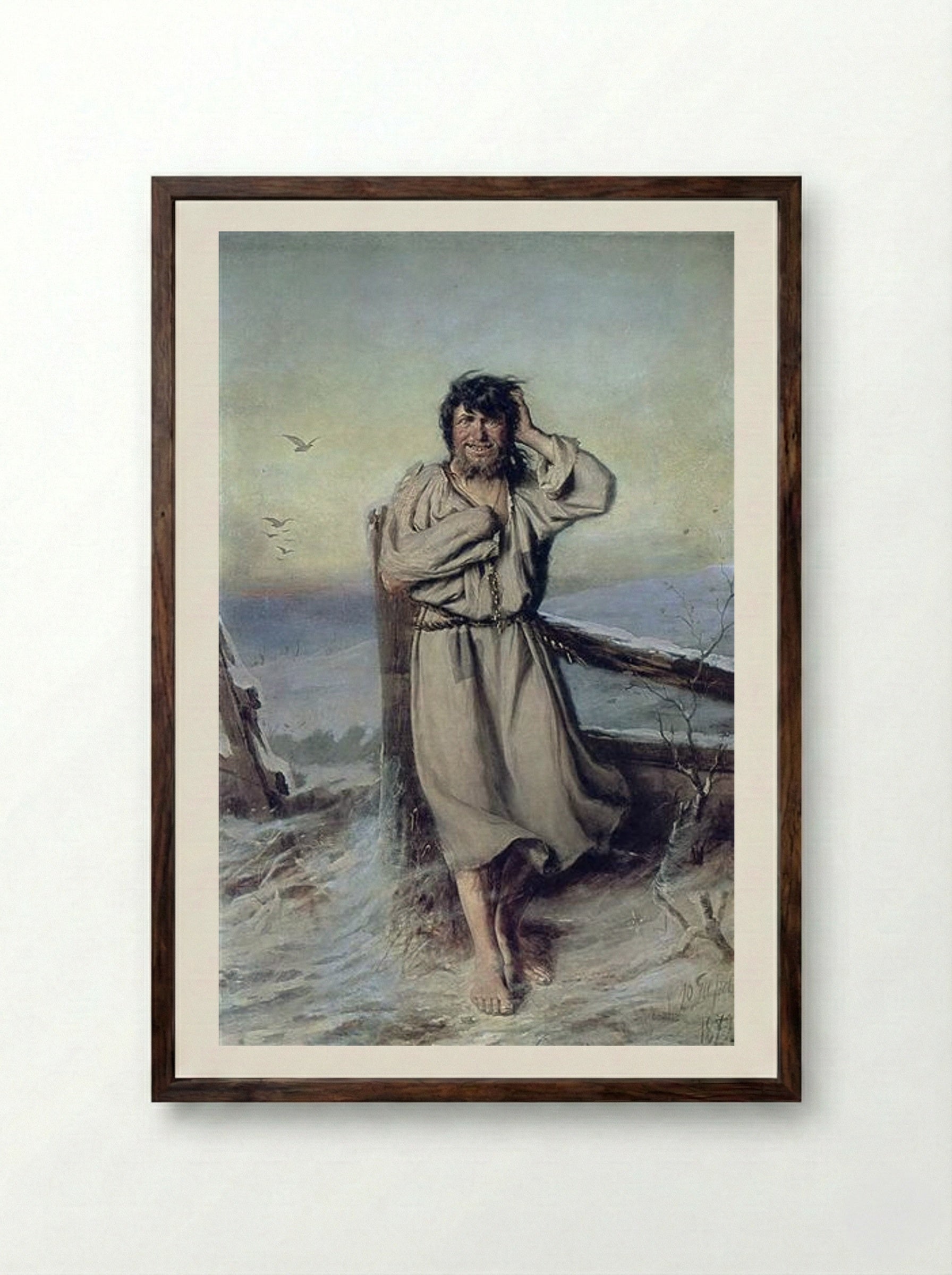Blessed One - Vasily Perov - Framed Print Dark Wood