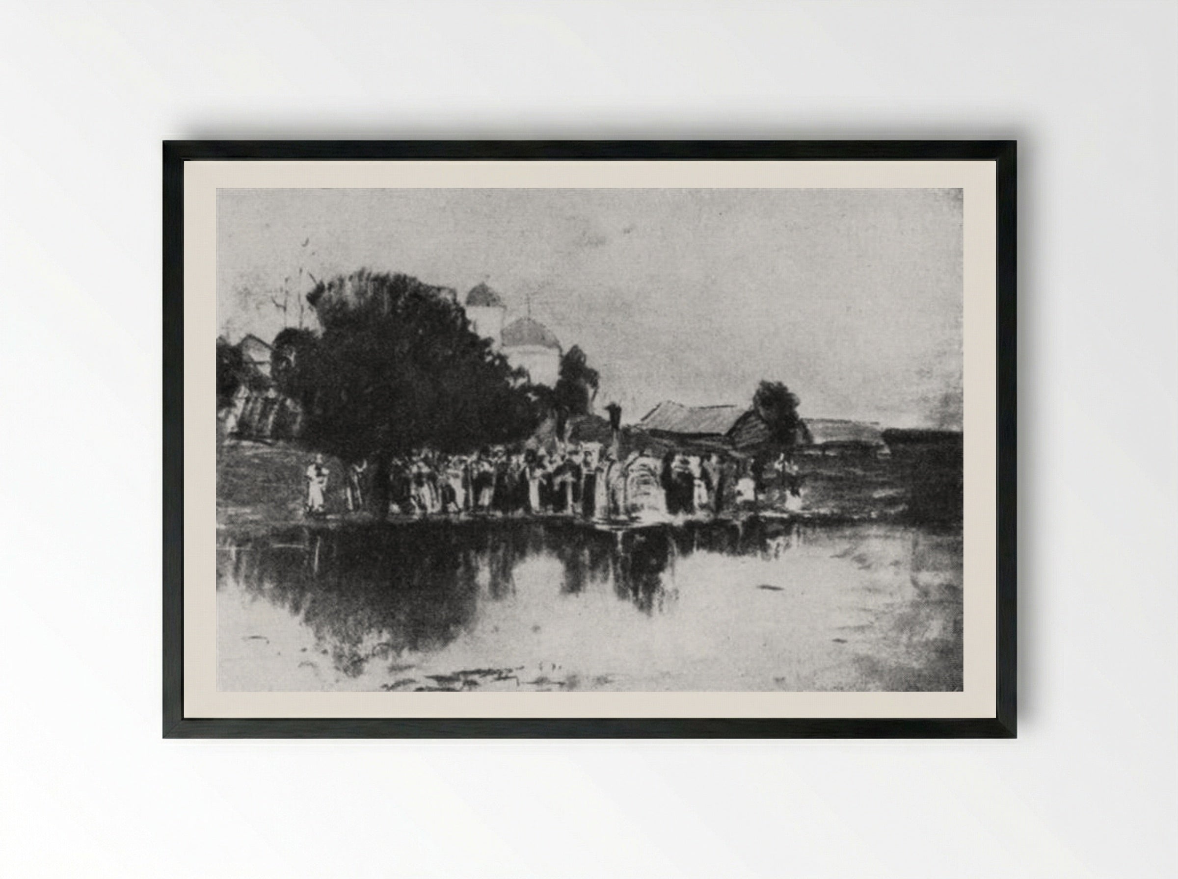 Blessing of the Waters - Isaac Levitan - Framed Print Black