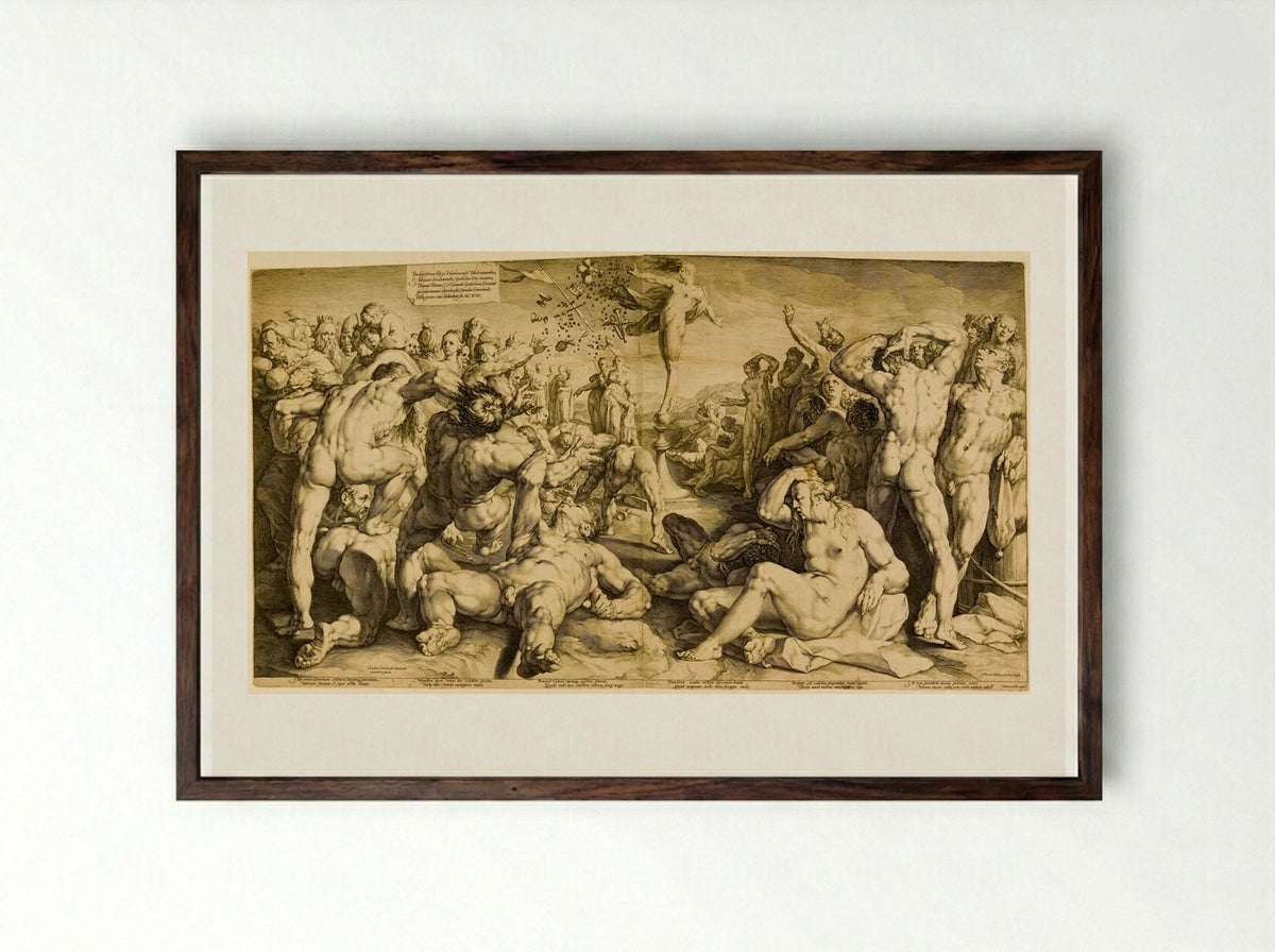 Blind Fortune Distributing Gifts - Jan Harmensz. Muller - Framed Print Dark Wood