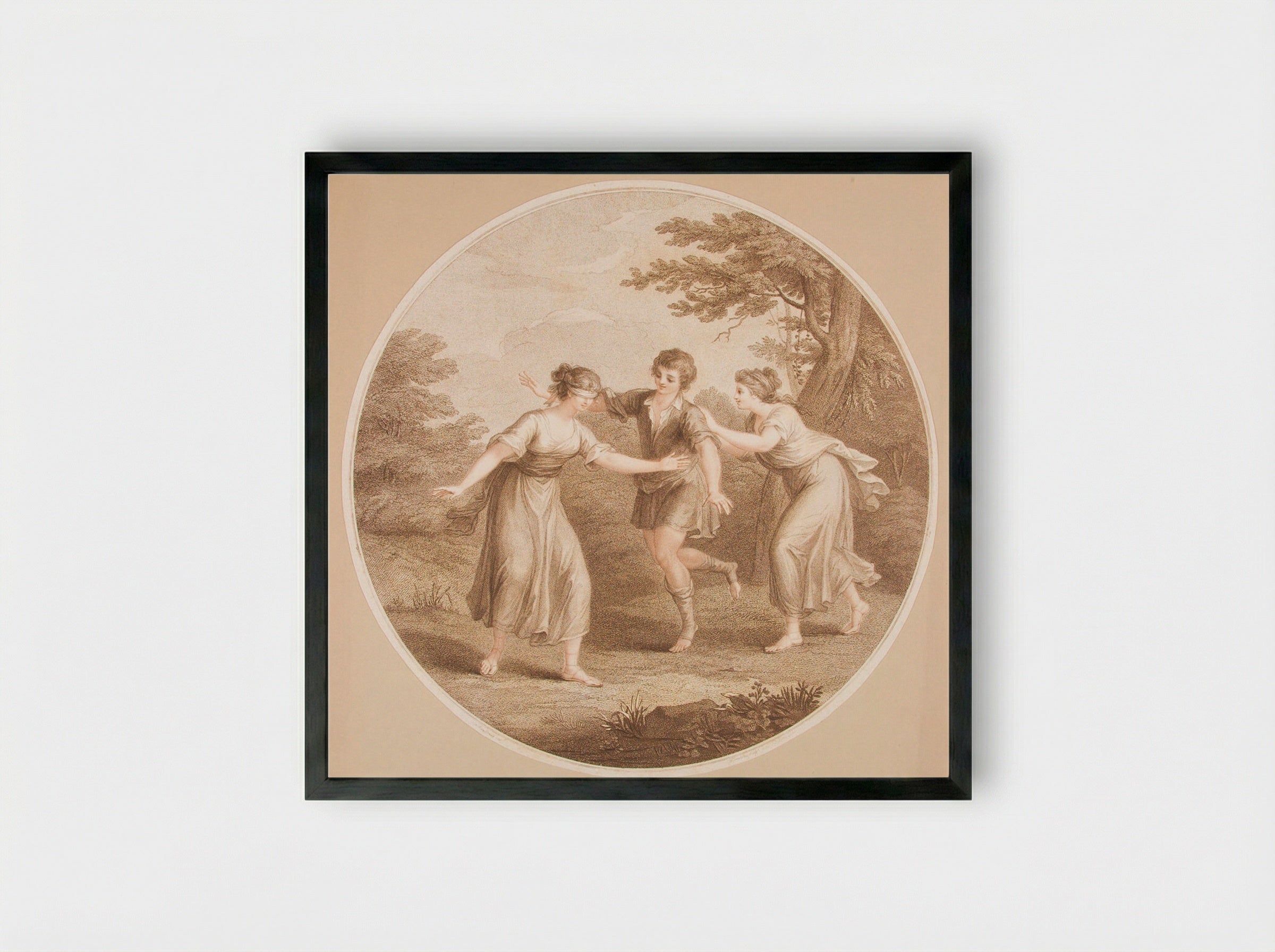 Blind Man's Bluff - Peter William Tomkins - Framed Print Black