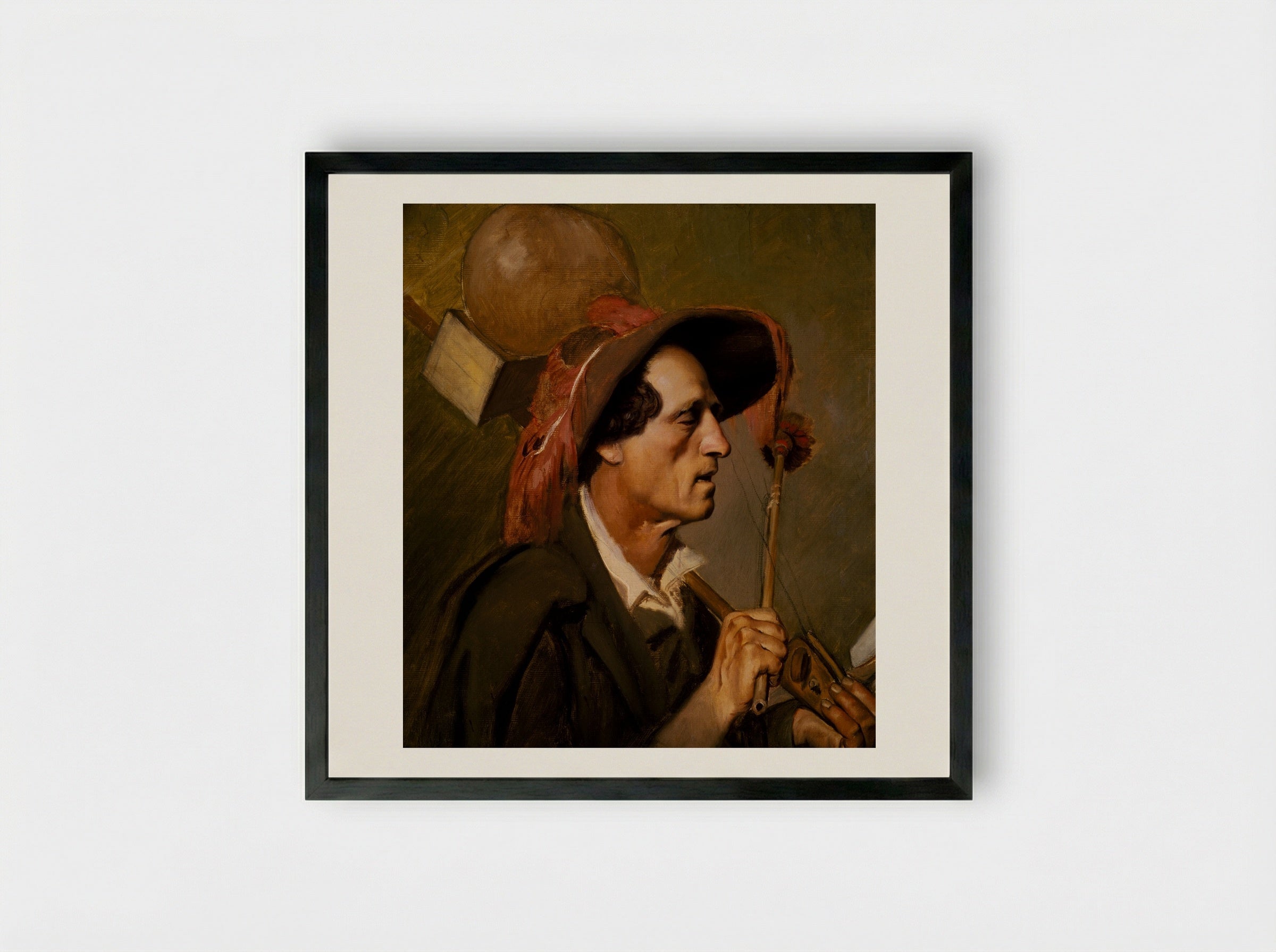 Blind Musician - Vasily Perov - Framed Print Black