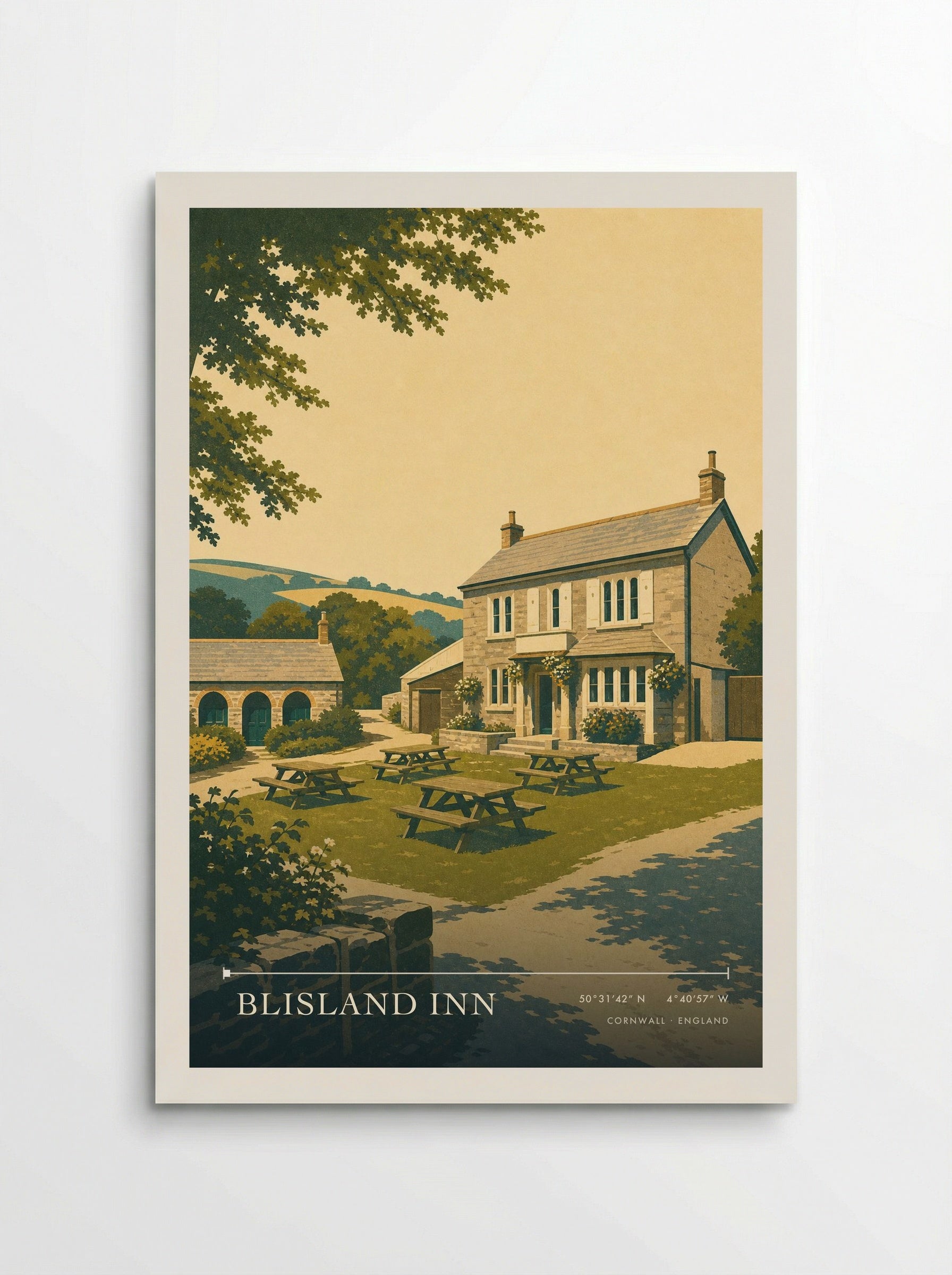 Blisland Inn Cornwall England Travel Poster - Poster