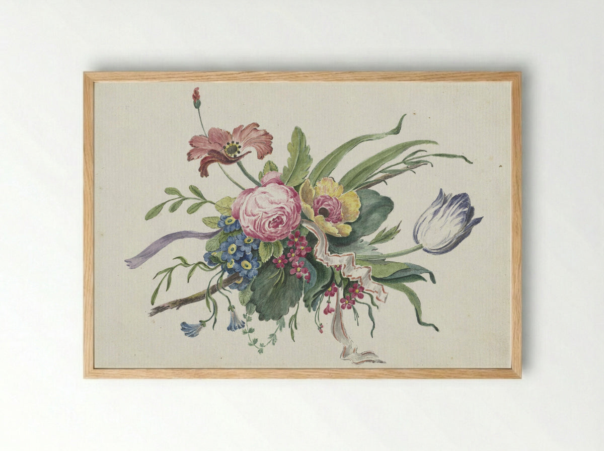 Bloemstuk - Katharina Wilhelmina Schweickhardt - Framed Print Wood