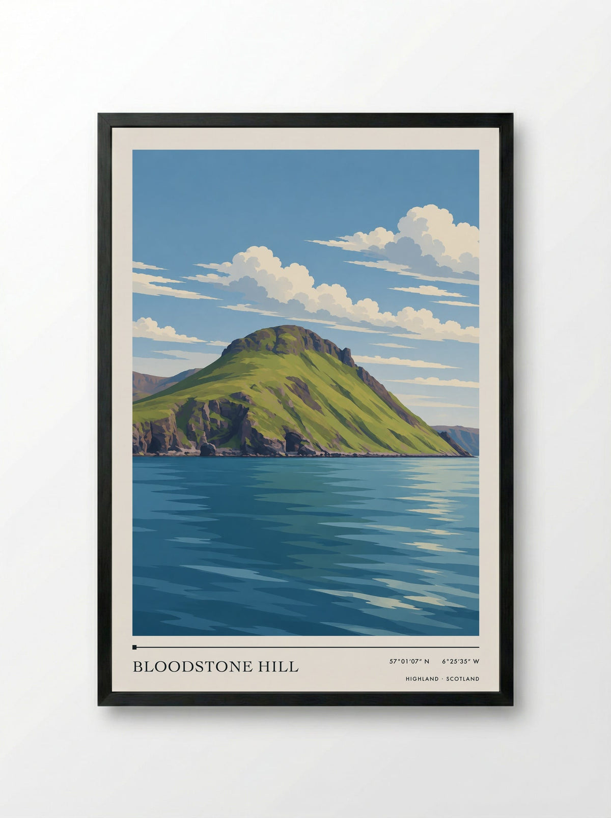 Bloodstone Hill, Highland | Travel Poster - Framed Print Black