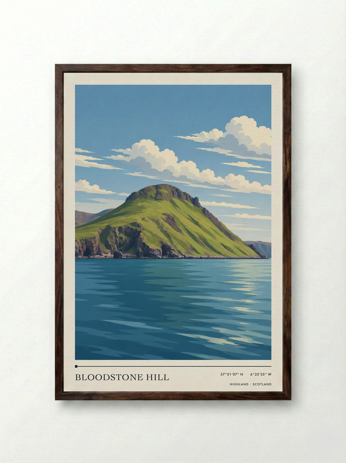 Bloodstone Hill, Highland | Travel Poster - Framed Print Dark Wood