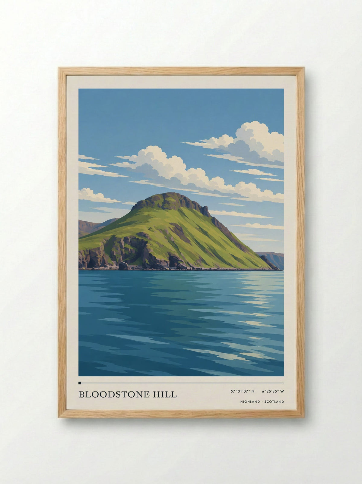 Bloodstone Hill, Highland | Travel Poster - Framed Print Wood