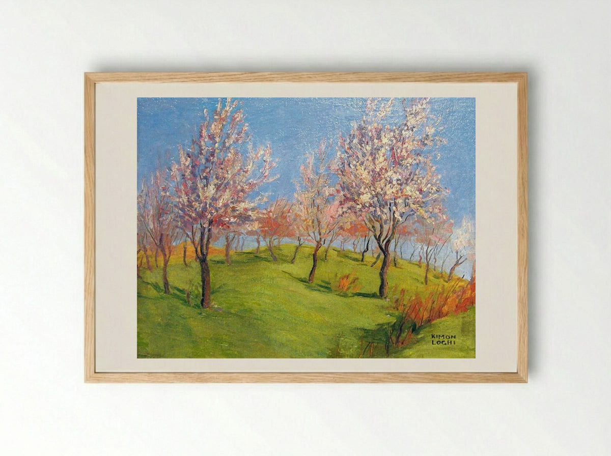Blooming Apple Trees - Kimon Loghi - Framed Print Wood