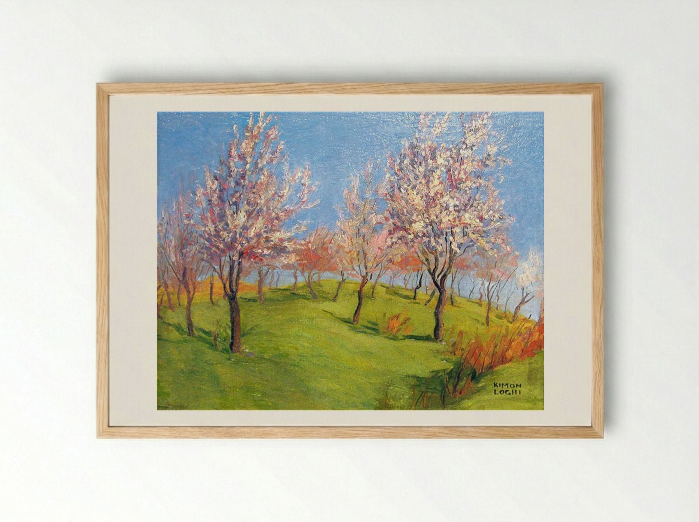 Blooming Apple Trees - Kimon Loghi - Framed Print Wood
