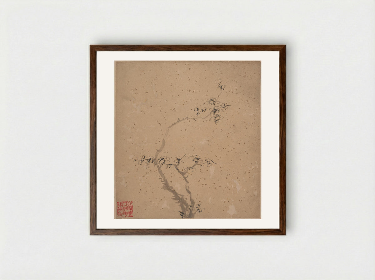 Blossoming Plum - Tang Yifen - Framed Print Dark Wood