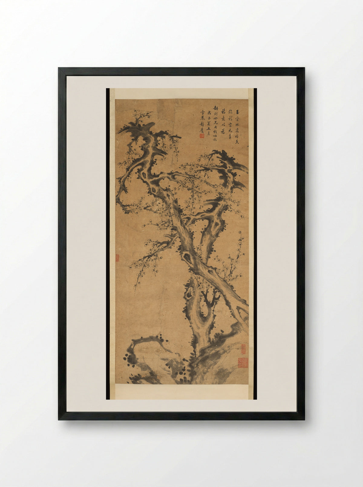 Blossoming Prunus Tree - Peng Yulin - Framed Print Black
