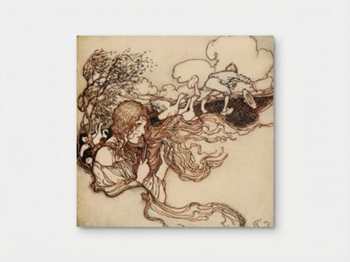 Blow, blow, little breeze, And Conrad’s hat seize - Arthur Rackham - Poster