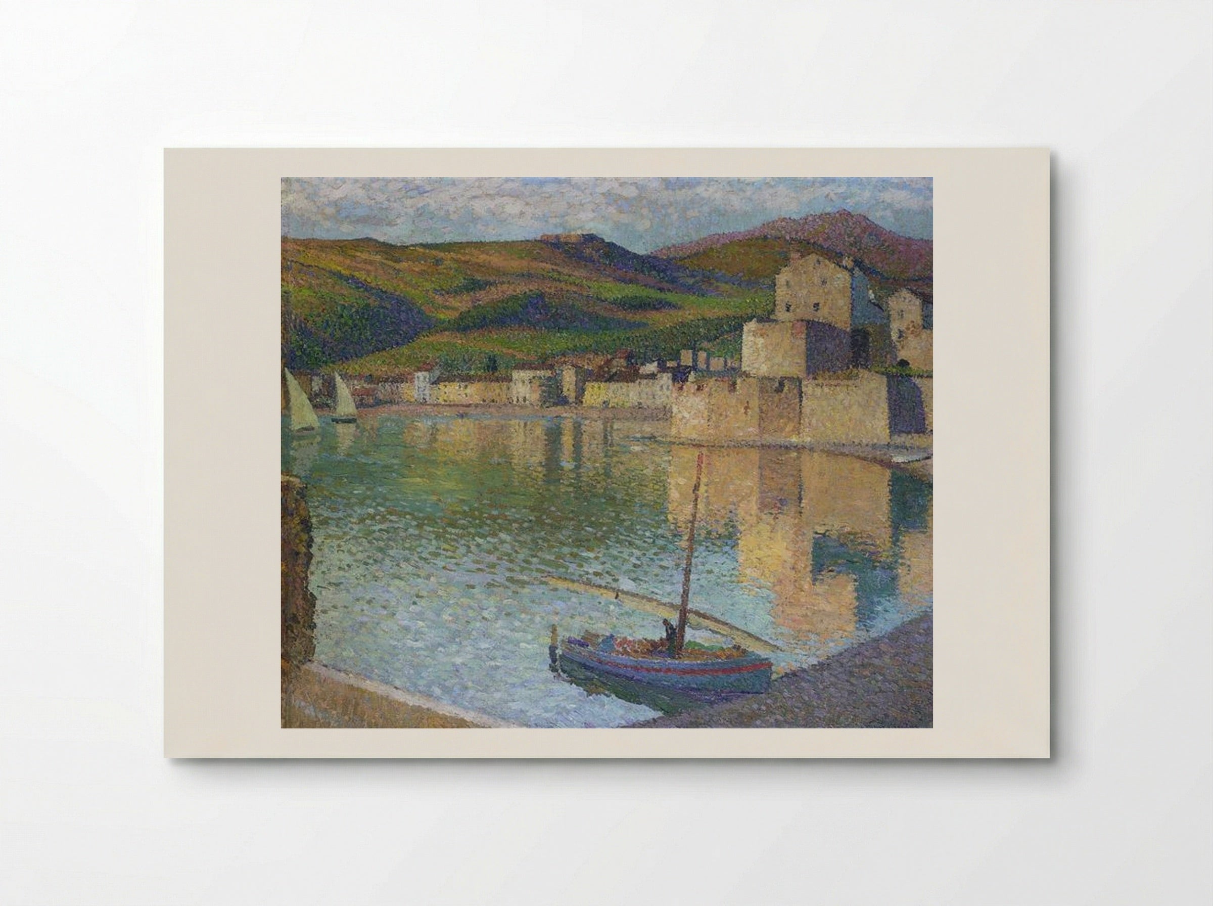 Blue Boat in Port Collioure - Henri Martin - Poster
