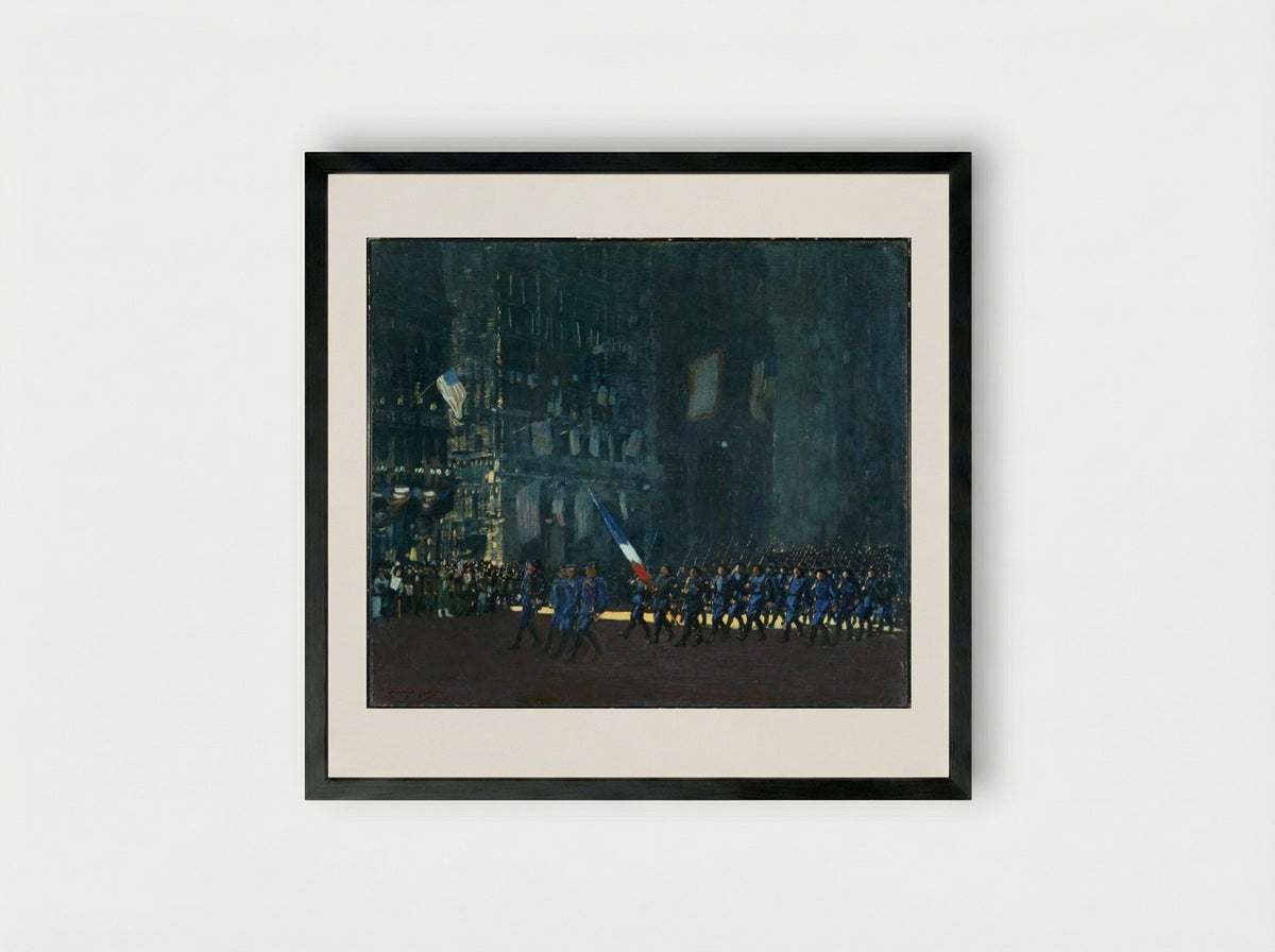 Blue Devils on Fifth Avenue - George Luks - Framed Print Black