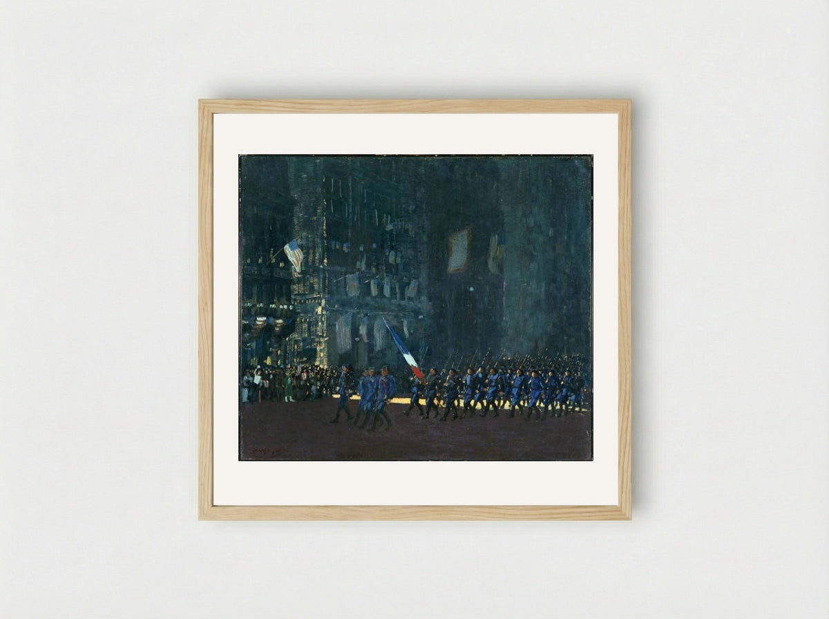Blue Devils on Fifth Avenue - George Luks - Framed Print Wood