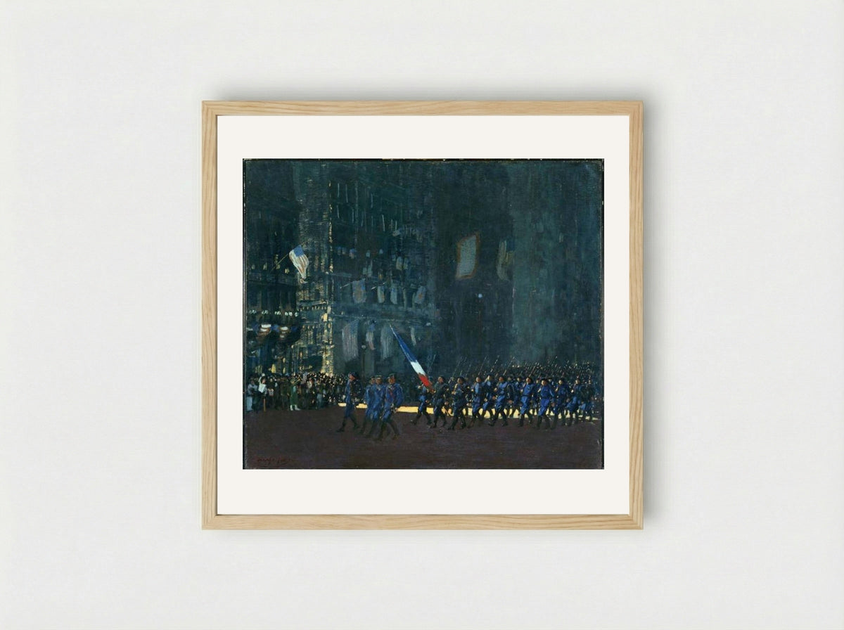Blue Devils on Fifth Avenue - George Luks - Framed Print Wood
