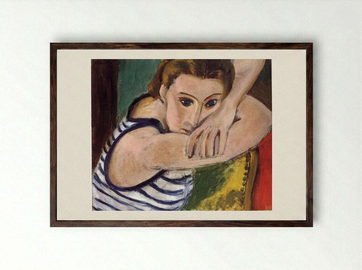 Blue Eyes - Henri Matisse - Framed Print Dark Wood